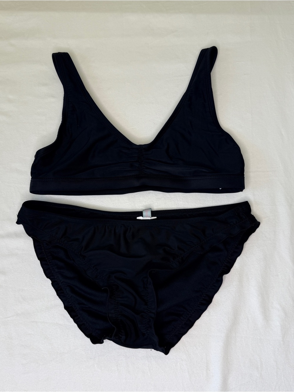 Black Bikini Set with Ruffle Bottom - Picture 2 of 6